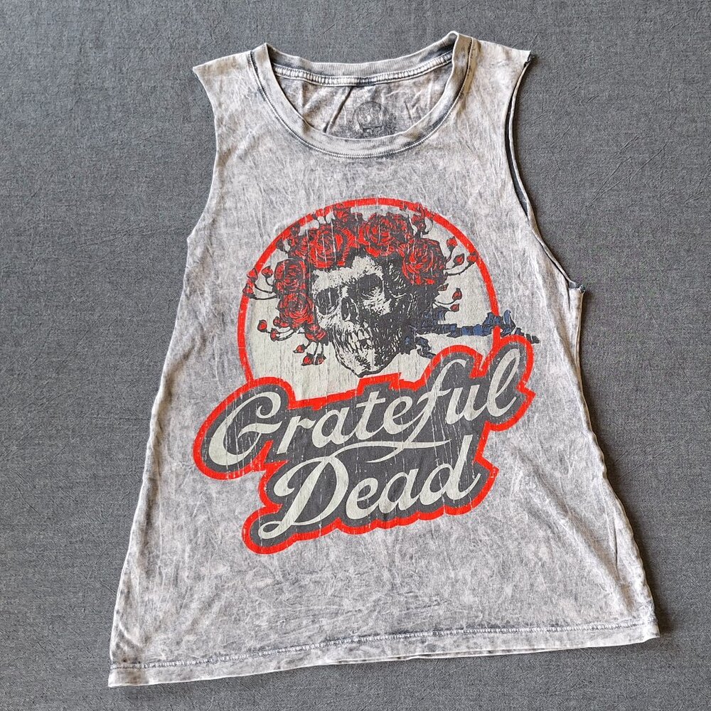 Women's Grateful Dead Sleeveless, Distressed, Muscle T-Shirt, Very Gently Used